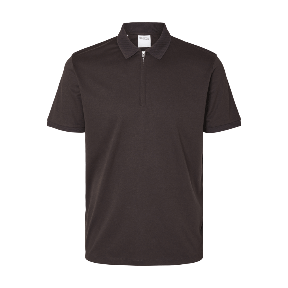 Selected Homme Men's Half Zip Short Sleeve Polo Shirt